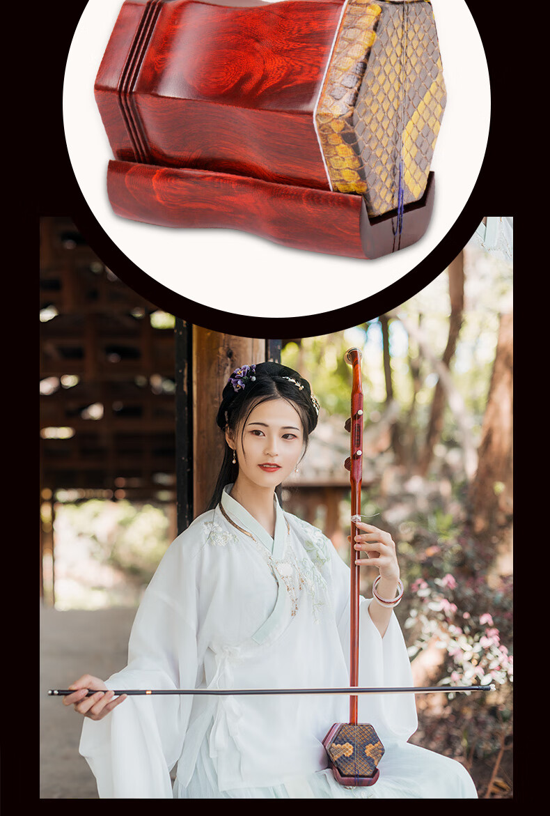 Daoyun African Rosewood Erhu for Beginners, Professional Performance Adult Playing Erhu Musical Instrument 11
