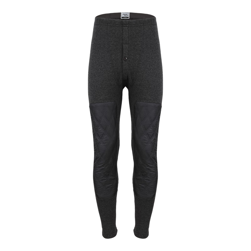 Yiershuang Autumn And Winter [4-Layer Thickened] Men's Patch Knee Warmers, Fleece-Lined Cotton Long Pants, Men's Thermal Underwear