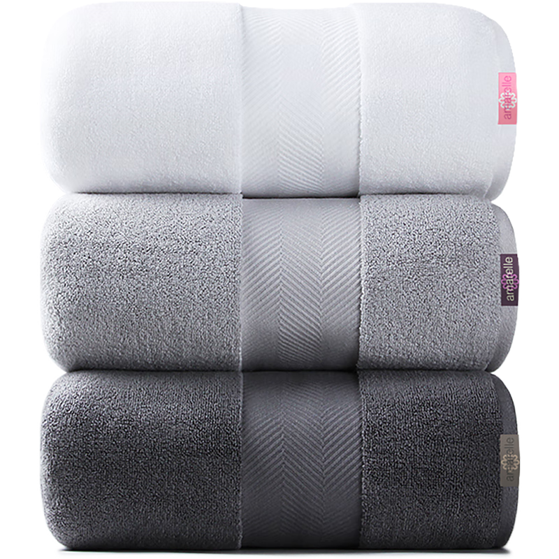 Amarelle ZM01 High-End Hotel Skin-Friendly Flexible Class A Twisted-Free Bamboo Cotton Large Bath Towel, Light Gray, 85*175cm