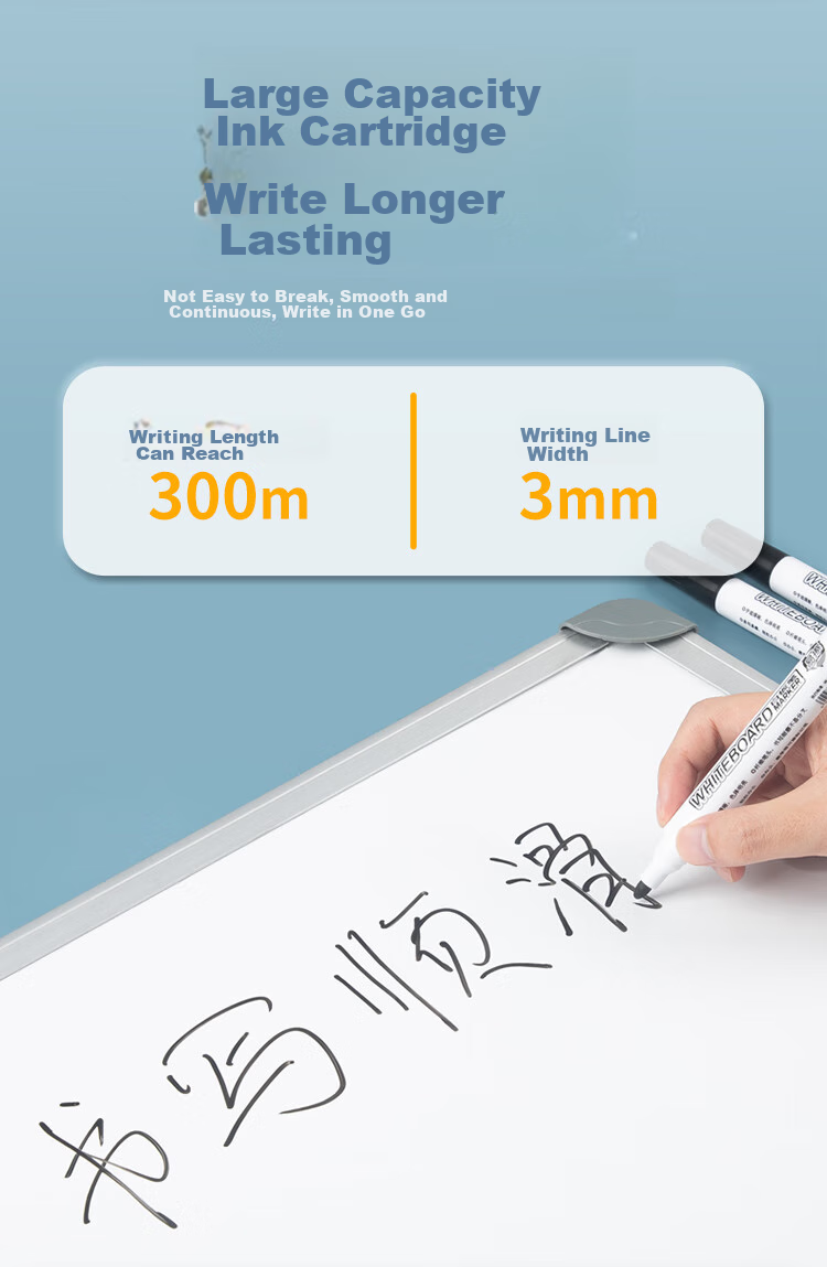 GuangBo Erasable Whiteboard Markers, Black, Thick Tip, Single-Tip Office Teaching Meeting Pens, Easy-To Oil-Based Pens, Office Supplies Stationery, 10 Pcs/box, BB8528D 5