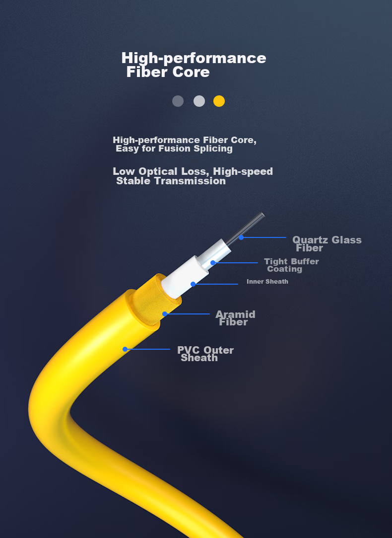 Nokoxin Telecom-Grade Fiber Optic Patch Cable, Single-Mode Dual-Core Fiber Optic Cable, Optical Module, Data Center Connection Pigtail, Supports Customized Length, UPC Connector, 3 Meters LC-FC 6