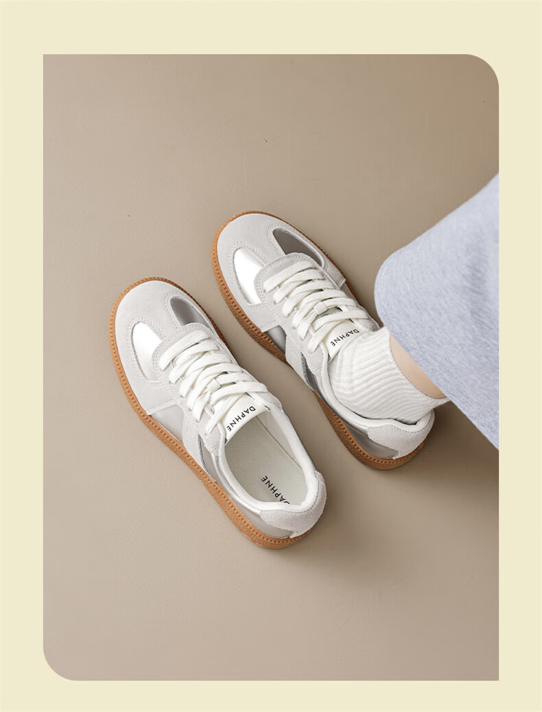 Daphne Women's Flat Training Shoes 2026 Summer New Breathable Sports Shoes Height Increasing Versatile White Casual Sneakers 2