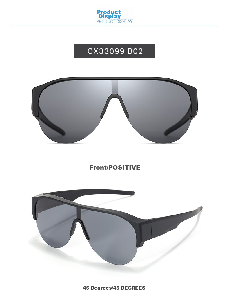 CAXMAN Sunglasses Clip-On Myopia Glasses for Men And Women, Polarized Sunglasses, Outdoor Sports Windproof Sandproof Cycling Glasses with Clip-On Prescription Lenses 10