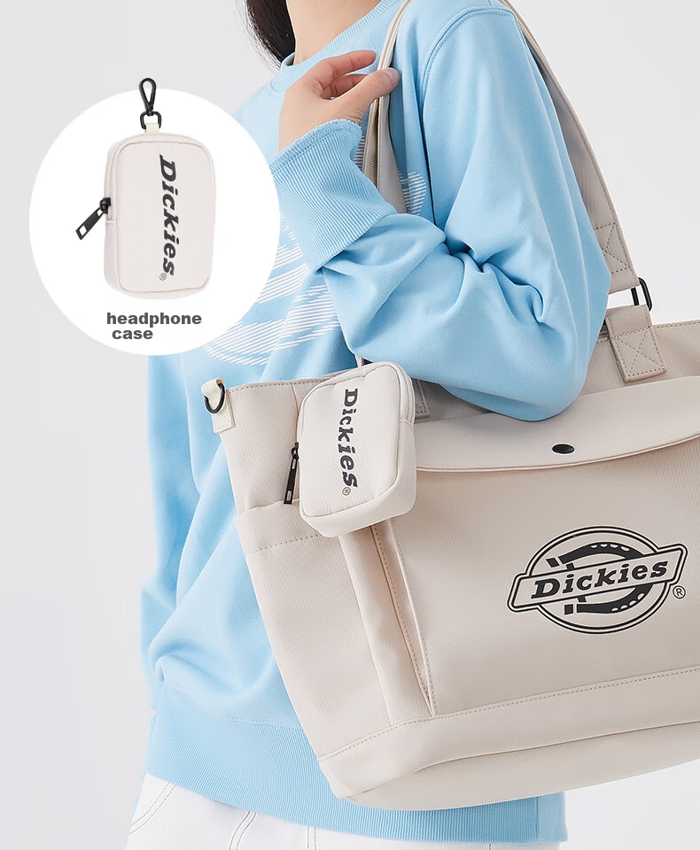 Dickies Shoulder Bag, Large Capacity Crossbody Bag for Women, Multi-Pocket DK Outdoor Travel Bag, Casual Fashionable Street-Style Versatile Canvas Bag 8