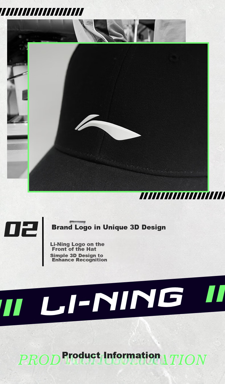 Li-Ning Baseball Cap, Wide Brim Hat for Men And Women, Summer Style, Face-Slimming Effect, High-End Quick-Dry Lightweight Sun Protection Cap 9