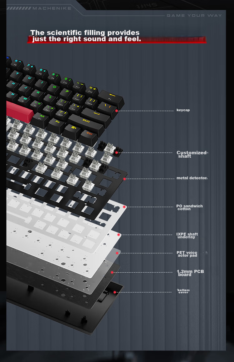 MACHENIKE K500-M81 Wired Magnetic Axis, 81 Keys, E-Sports Gaming Mechanical Keyboard, 8K Polling Rate, RT Keyboard, Adjustable Key Travel, RGB Backlight 10