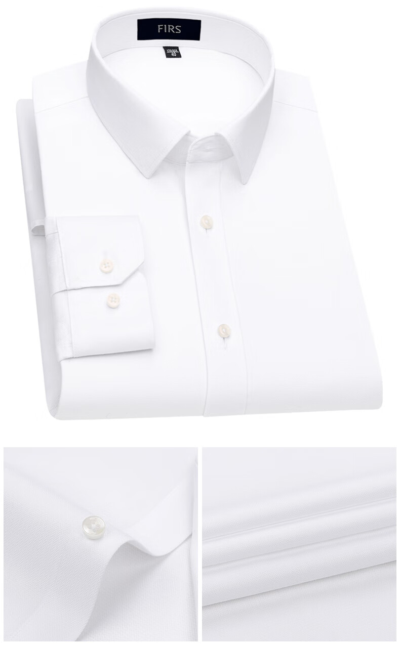 FIRS [DP Wrinkle-Free] Men's Long-Sleeve Shirt, Pure Cotton, Business Formal Wear, Dad's Dress Shirt, DP29, Size 38 13