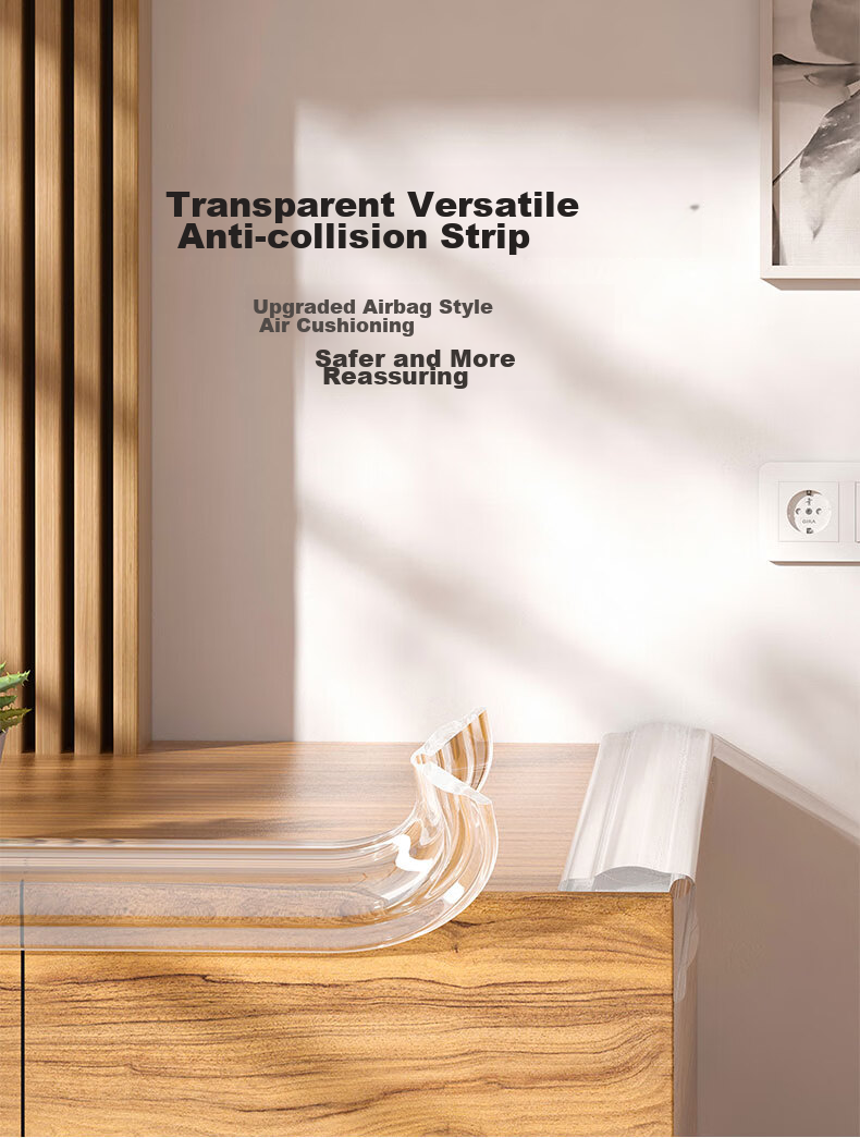 BFU Hollow Transparent Anti-Collision Strip Acrylic Gel for Home Use, Children's Wall Corner Thickened Table Edge Anti-Bump Long 2m * Wide 68mm 1
