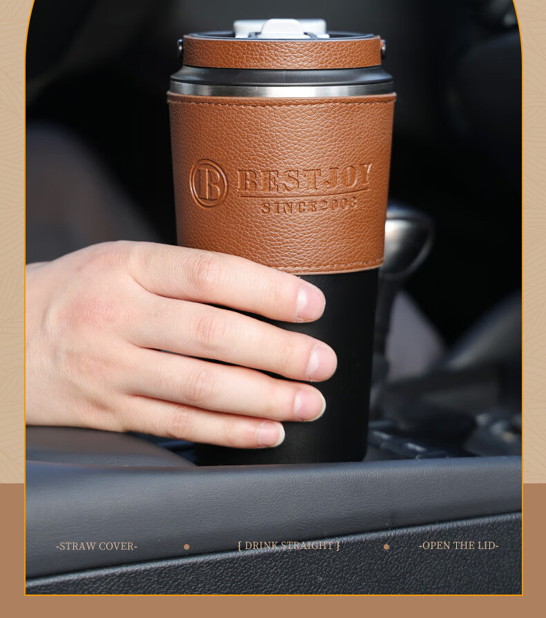 FUGURNG BESTJOY Insulated Mug Coffee Cup for Men And Women with Ceramic Inner Liner Portable Cup with Straw for Students, Pink 520ml 6