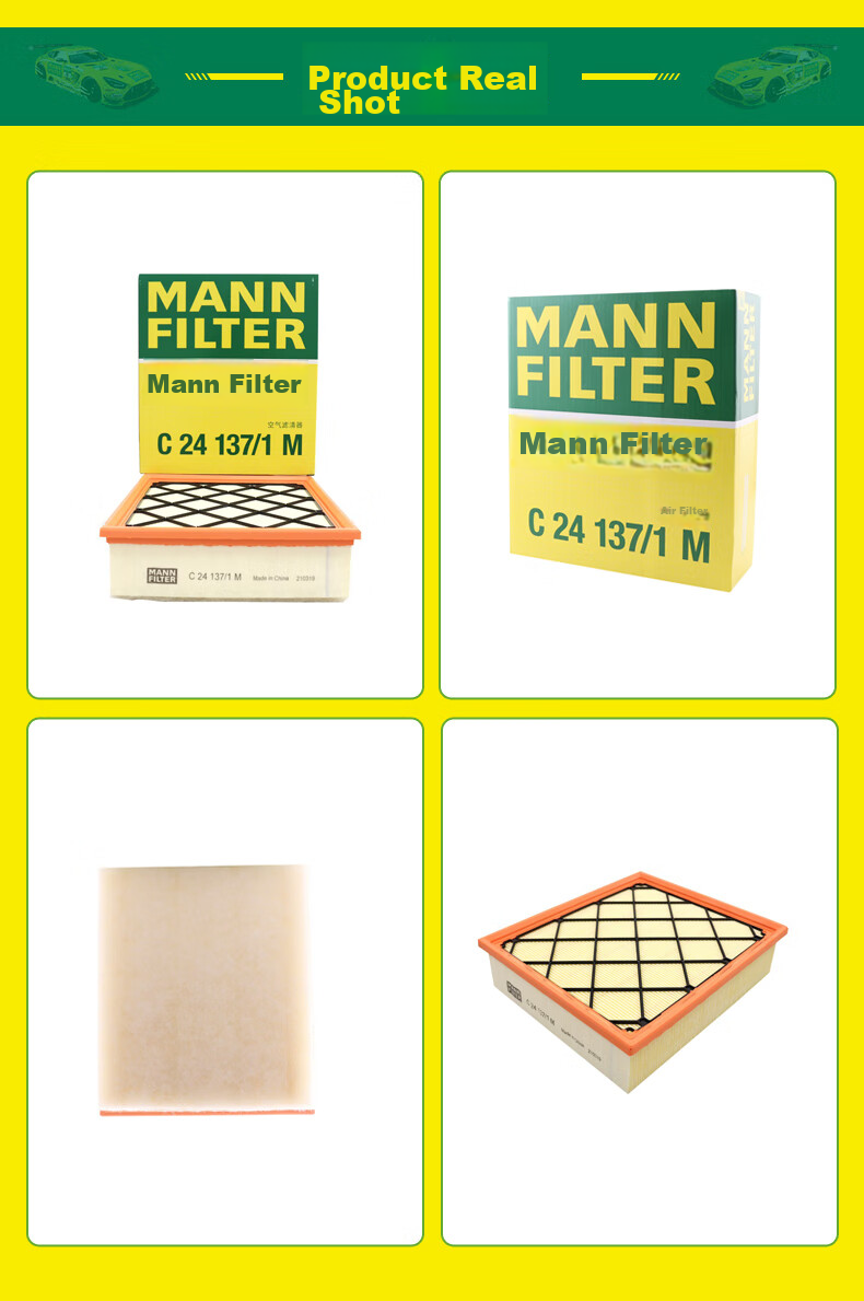 MANNFILTER Air Filter Element C24137/1M, Volvo S40 S60 S80 L/XC60 V40 V60 C30 C70 10