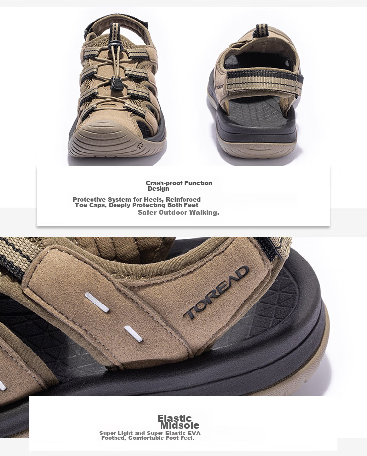 TOREAD Men's Beach Shoes, Lightweight Non-Slip Comfortable Breathable Closed-Toe Sandals, Outdoor Sports Water Shoes TFGGCM81990 13