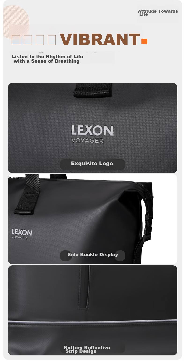 LEXON LEXON Travel Bag, Men's Handbag, Luggage Bag, Gym Bag, Large Capacity Business Travel Bag 6