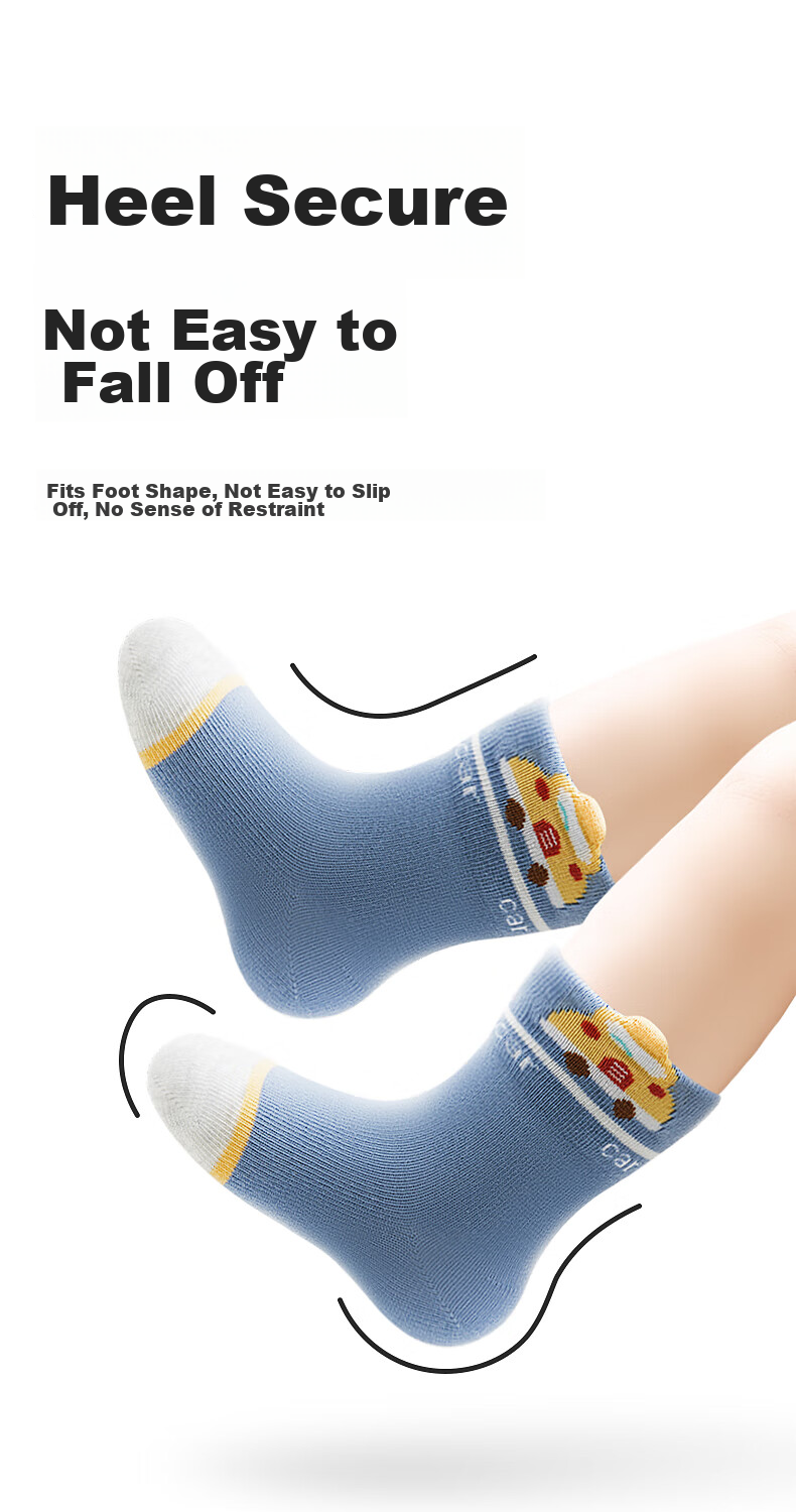 Beibi Baby Socks Spring And Autumn Pure Cotton Infant Socks Cartoon Loose-Top Seamless Boys All-Season Style Newborn Children Mid-Calf Socks 9