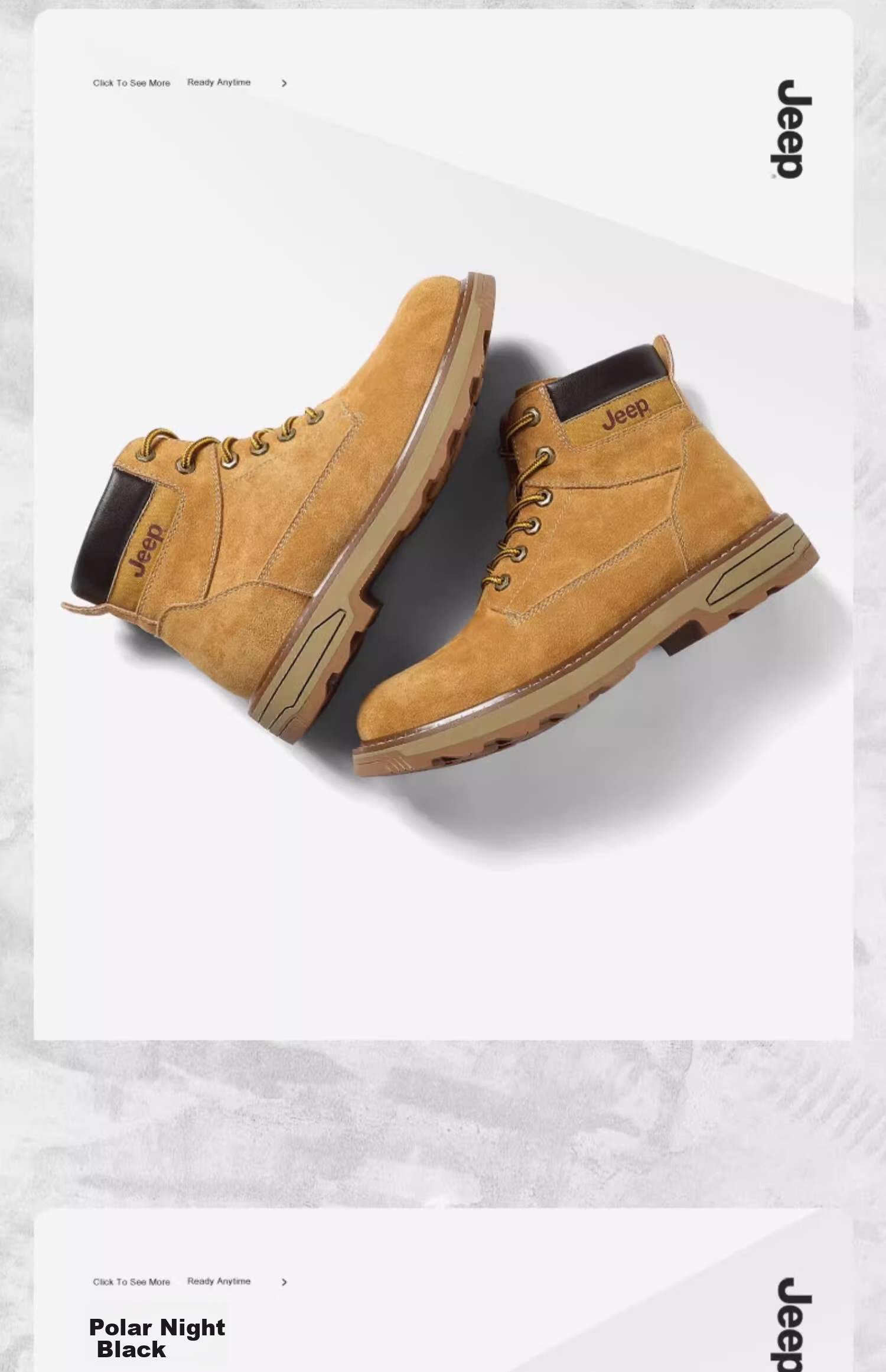 Jeep Martin Boots, Classic Retro Yellow Work Boots, Men's British Style Versatile Casual Fashionable Shoes 12