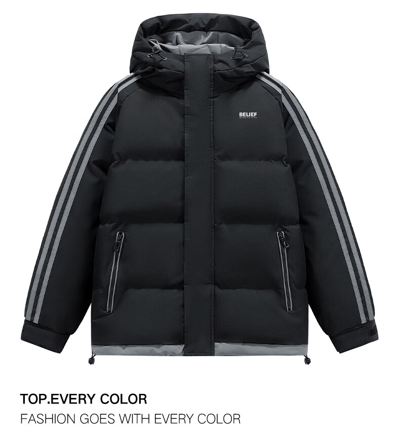 Huili Cotton Jacket Winter Men's Thickened Padded Coat, New Year Battle Robe, Hooded Puffer Jacket, Warm Cotton Clothing 32