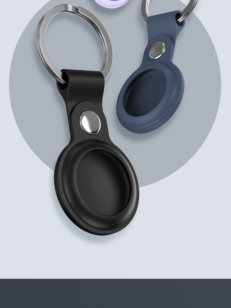 ESCASE Airtag2 Protective Case, Apple Anti-Loss Device Keychain, Silicone Ultra-Thin, Anti-Slip And Shockproof Hook Ring KPLE02 Black 15