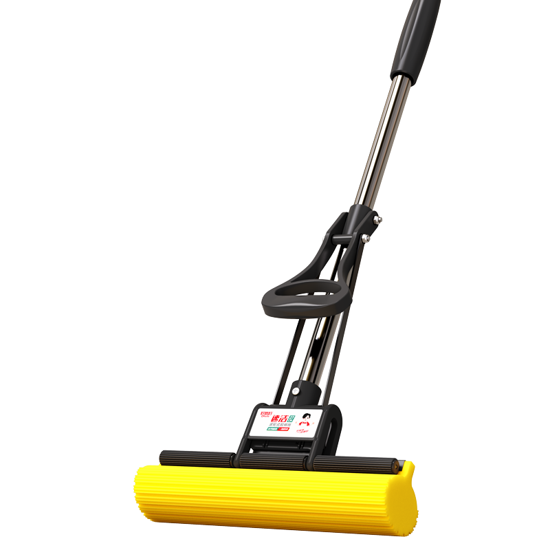 Okaywife Sponge Mop with 27cm Long Handle, No-Hand Lazy Sponge Mop for Home And Office Use