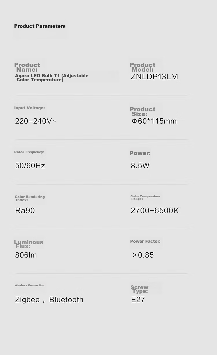 Aqara Smart LED Bulb T1, Adaptive Lighting with Color Temperature Adjustment, Integrated with Mijia APP/iPhone HomeKit 17