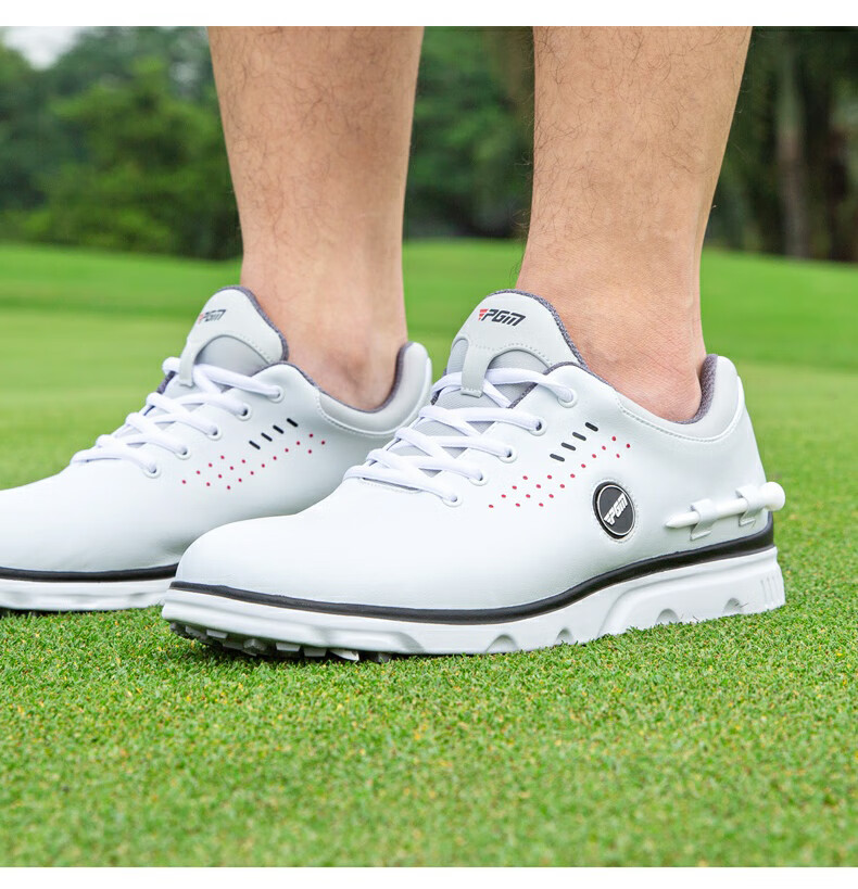 PGM Golf Shoes for Men, Comfortable Shock-Absorbing Sports Sneakers with Rotary Buckle Straps, Waterproof And Non-Slip, Size 42 8