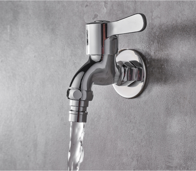 HSPA Washing Machine Faucet, One Inlet Two Outlets, Copper Material Double-Head Faucet, Single Cold Quick-Open 4-Point Spout, Universal 5112 3