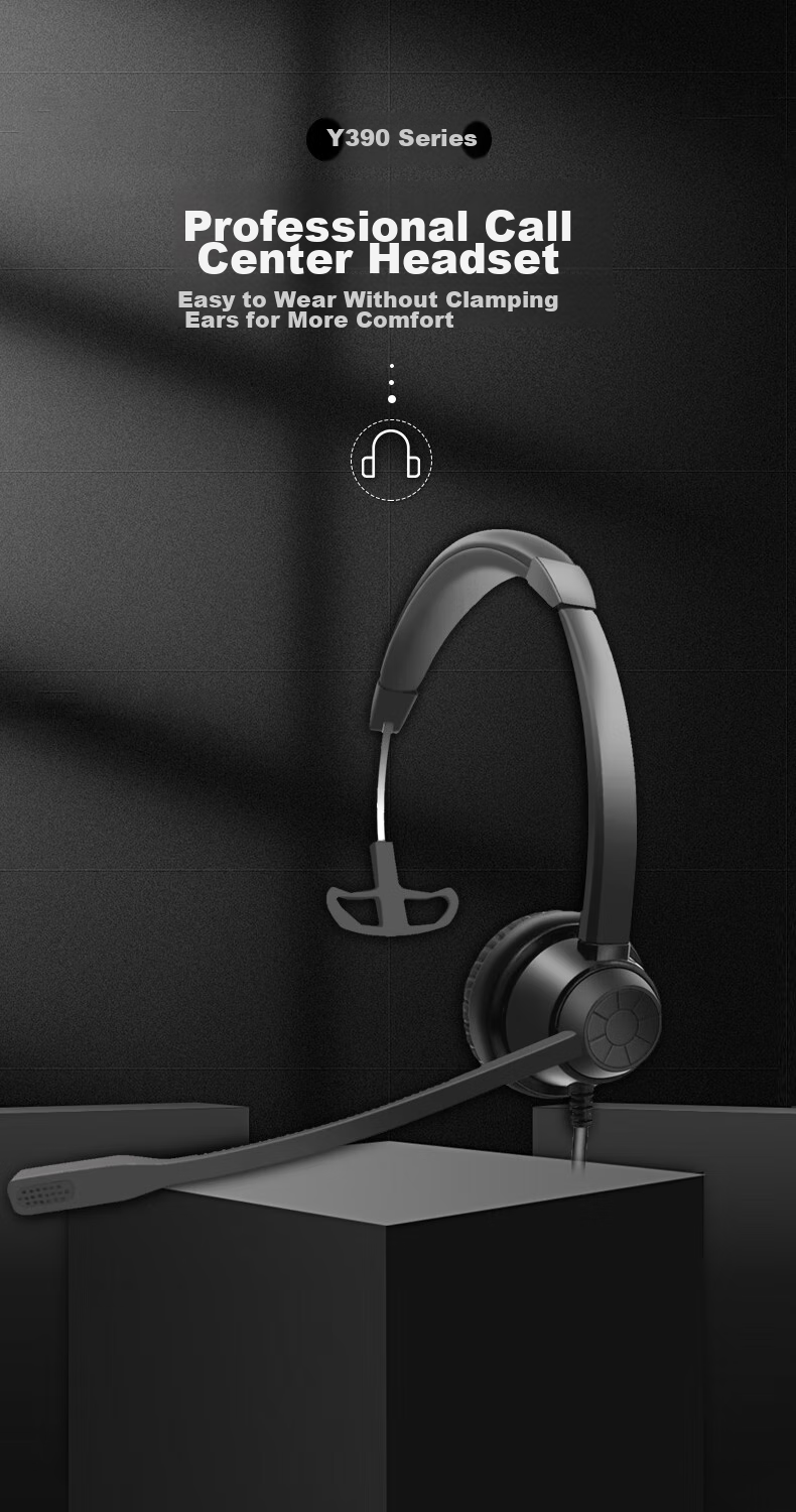 Yijiatong (Eagaton) Y390D ENC Active Noise-Cancelling Binaural Headset, Single 3.5mm + USB Interface, Adjustable Volume, Silent, for Telemarketing, Office Meetings And Educatio 2