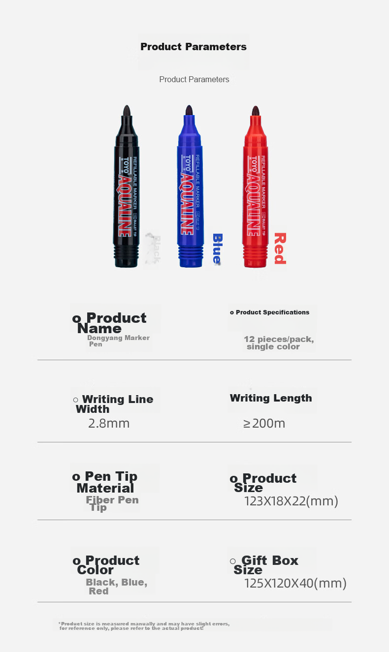 Dongyang MK138, Oil-Based Marker Pen, Tire Pen, Sign-In Pen, Multiple Colors Available, Refillable with 12 Pens/box/red 7
