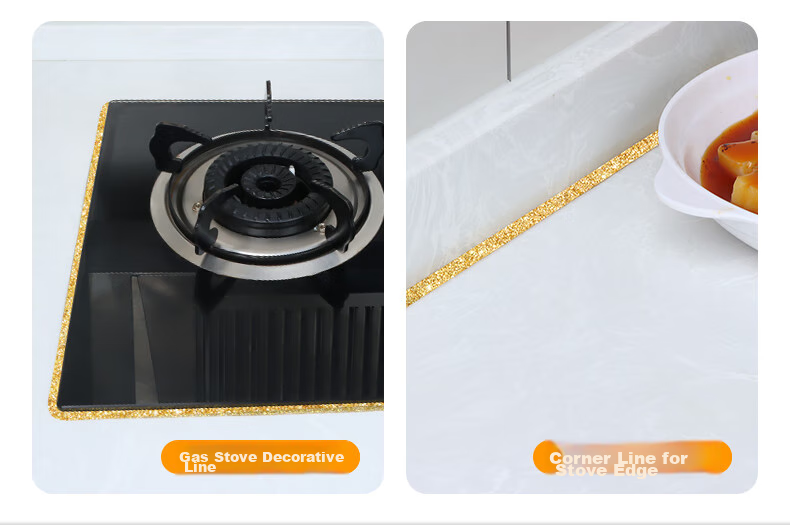 Mileqi Tile Gap Sealing Strip, Kitchen Sink Stove Floor Gap Adhesive, Waterproof Mold-Proof Moisture-Resistant, Water-Resistant No-Curling Edge, Strong Adhesion, Pearl Black, 8mm Wide * 6m Long * 1 Roll 15