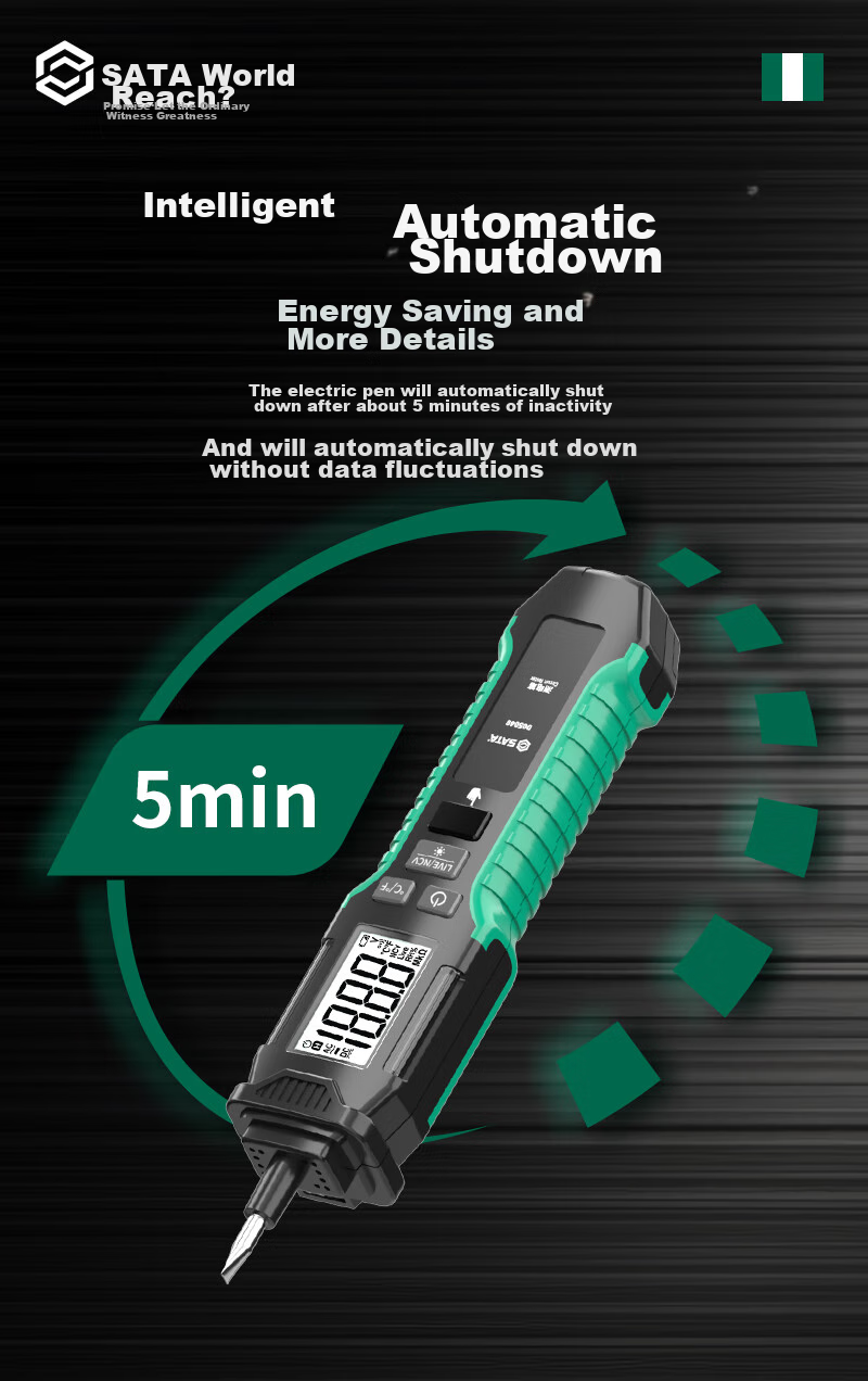 Shida SATA Non-Contact Voltage Tester, Electrician's Intelligent Induction Circuit Detector, High-Precision Voltage Pen D05989A 11