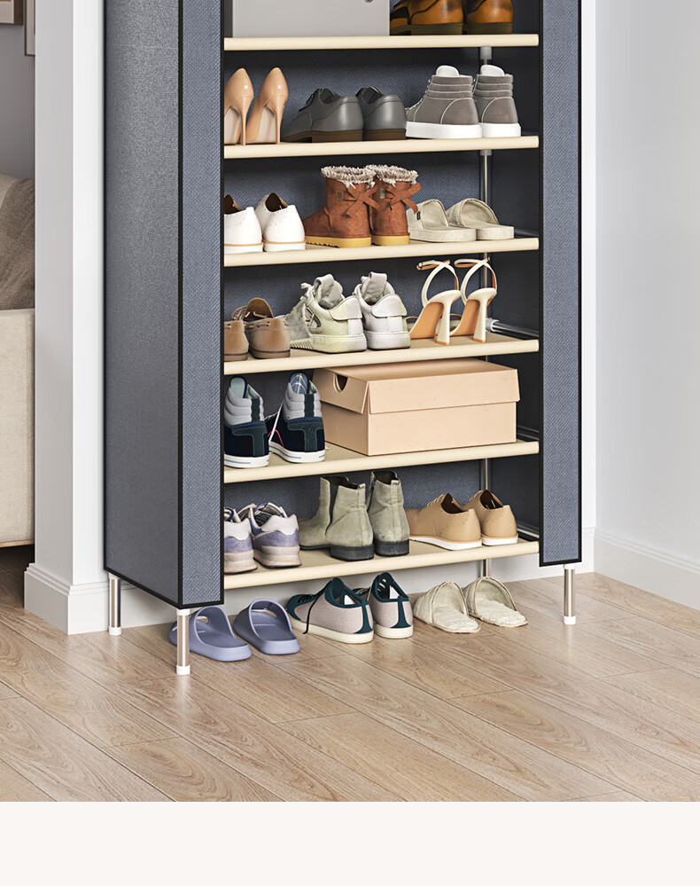 Jialiren Multi-Tier Shoe Rack for Entryway, Simple Home Shoe Cabinet, Multifunctional Dormitory Shoe Organizer, Dustproof Storage Cabinet 1