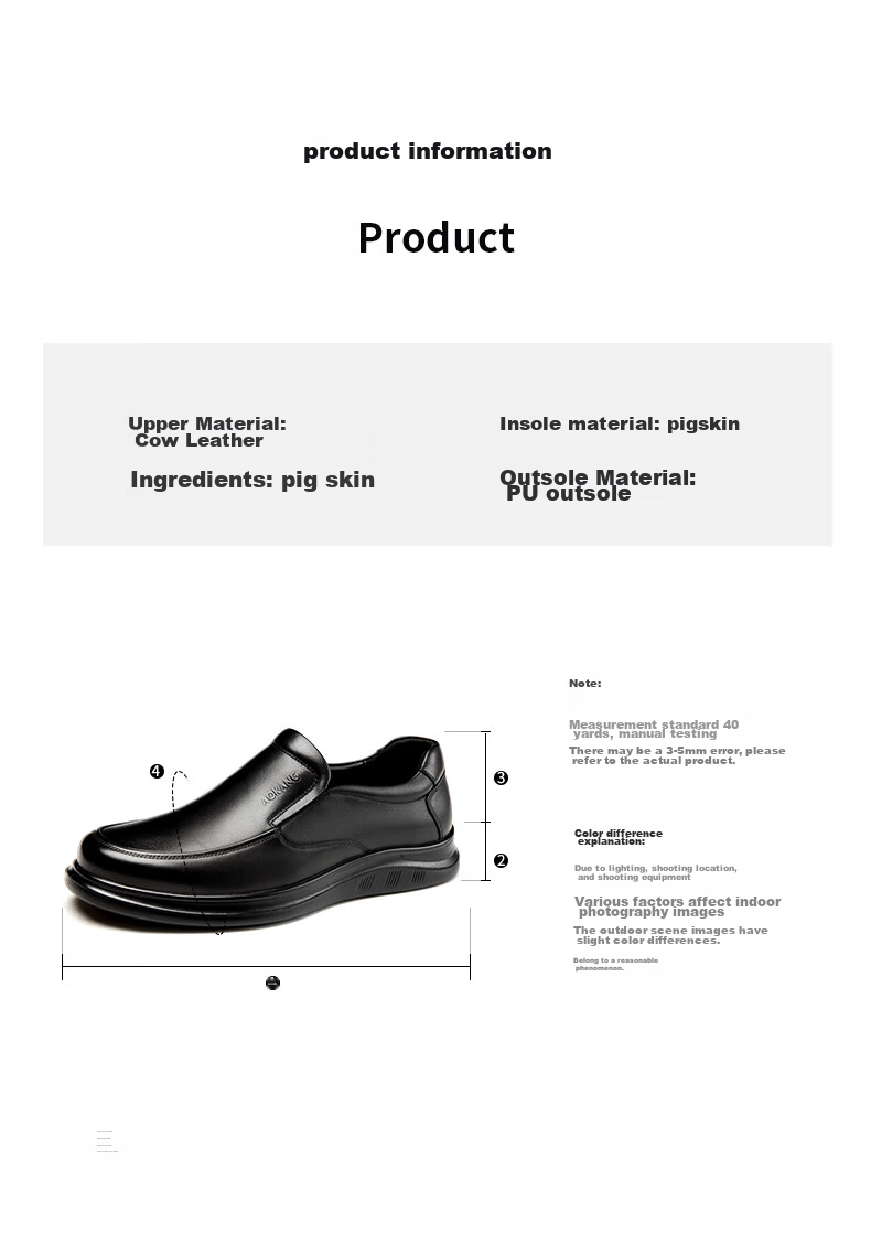 Aokang Business Casual Shoes for Men, Slip-On Cowhide Soft-Soled Comfortable Loafers, Black, Size 41 9