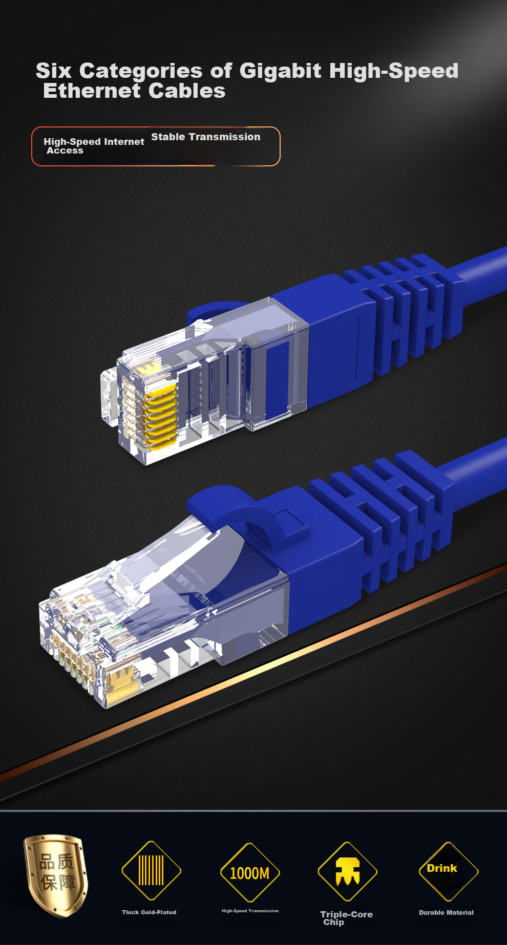 MAXCENT CAT6 Gigabit Unshielded Twisted Pair Ethernet Cable, Broadband Connection Wire, Engineering And Home Installation Finished Network Patch Cord, 0.5 Meter MC6-05F 1