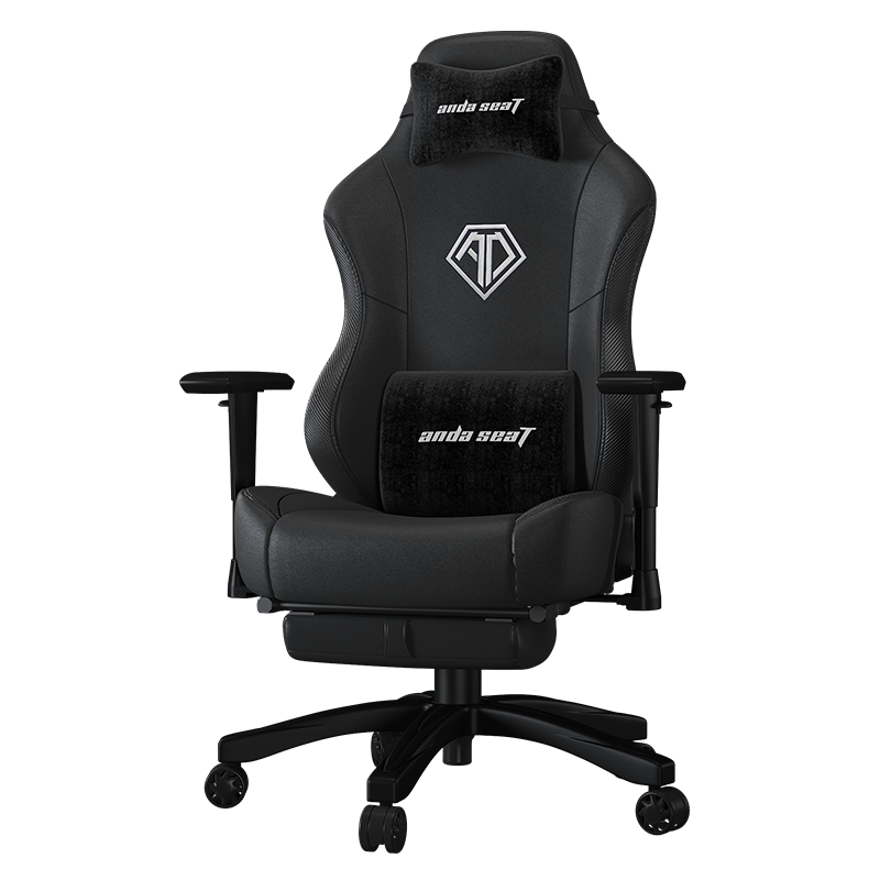AndaseaT Gaming Chair, Computer Chair, Ergonomic Office Chair, Ares Black And Silver with Footrest Model