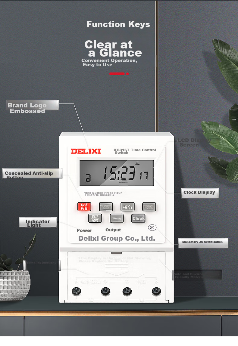 DELIXI ELECTRIC Microcomputer Time Control Switch, KG316TA, AC380V, Fully Automatic Timer, Street Light Time Controller 15
