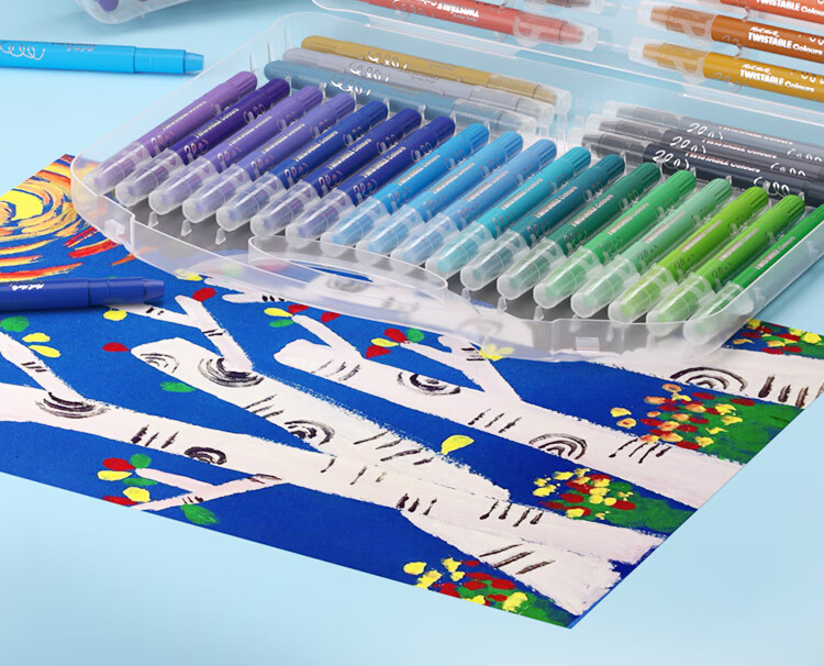 [Low Price Online] Mont Marte (Mont Marte) Colorful Sticks 3-Pack, Drawing Sticks, Rotating Crayons, Children's Oil Pastels, Non-Staining Drawing Sticks Set, Kindergarten Painting Kit Refill P-NX Art Sketching 24