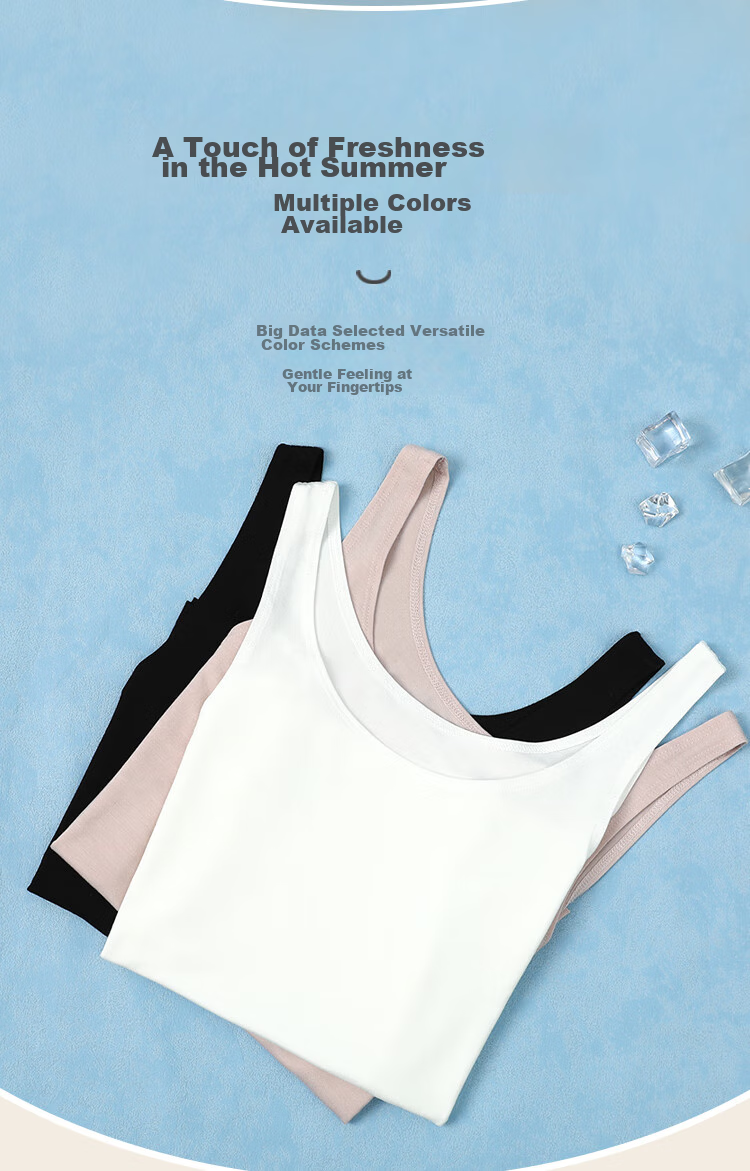 Hodo Women's Seamless Slim Camisole Modal Undershirt, Versatile Simple Round Neck Base Layer, Elegant White, Size 170 9