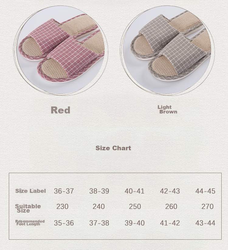 Huili Slippers for Men And Women, Linen Sandals, Couples' Home Casual Lightweight Breathable Sweat-Absorbing Thick-Soled Wear-Resistant Floor Slippers, Classic Mesh Style HL1036, Light Coffee Color, Size 38 to 39 4