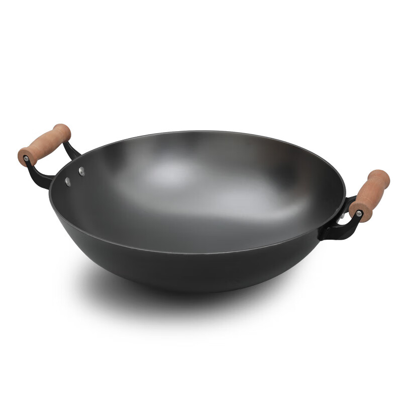 Dianjiang Wok, Iron Pan, Large Size, Uncoated, Cooking Pot for Home Use, Round Bottom Cast Iron Pan, Deep, Suitable for Gas Stove, 40cm