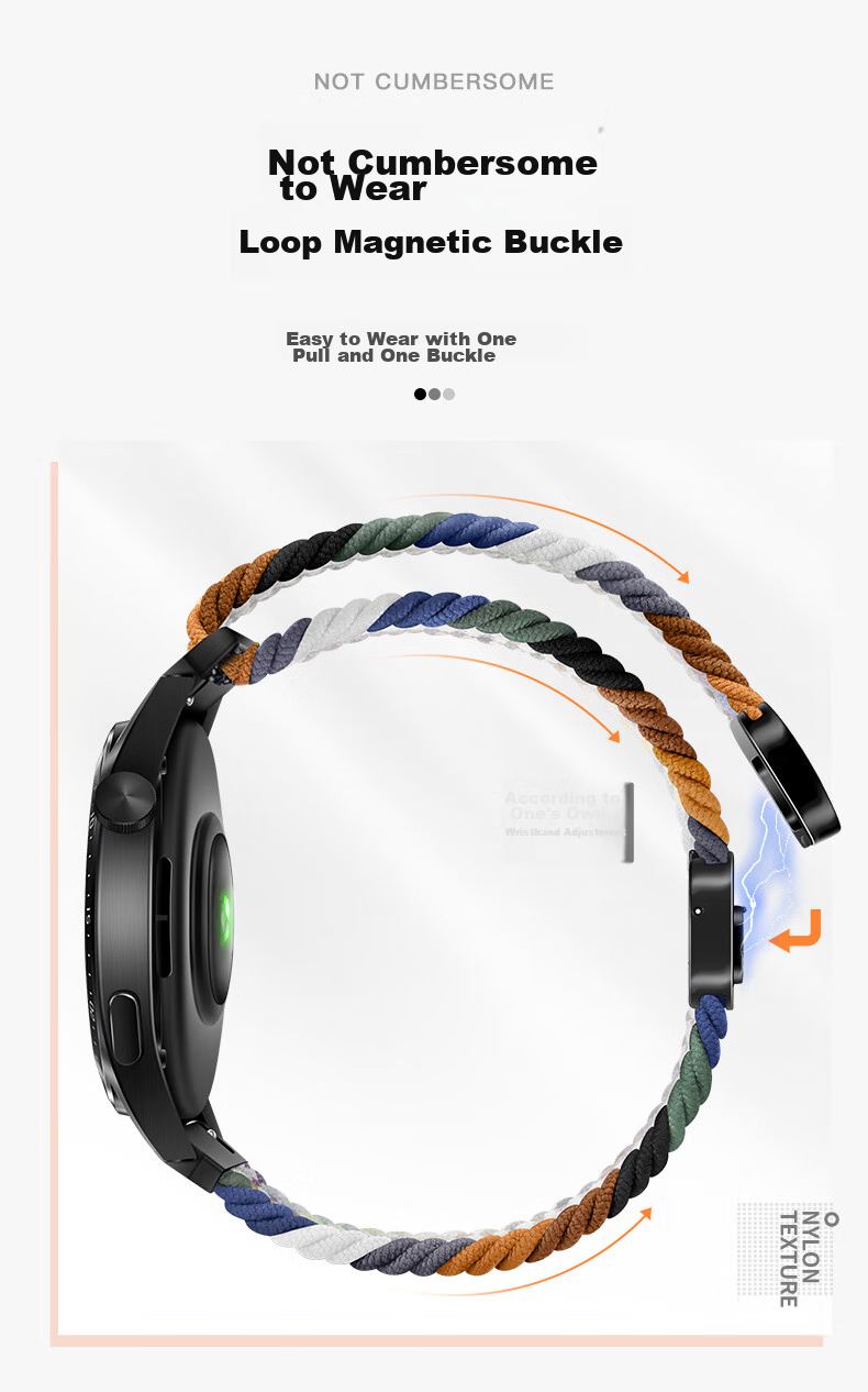 Weiqiantu [Magnetic Woven] Compatible with Huawei GT7/GT6/GT5/Pro Watch Bands, for Watch6/5/pro/4pro/buds2, GT3/4 Pro/Defender 2, Men's And Women's Styles 3