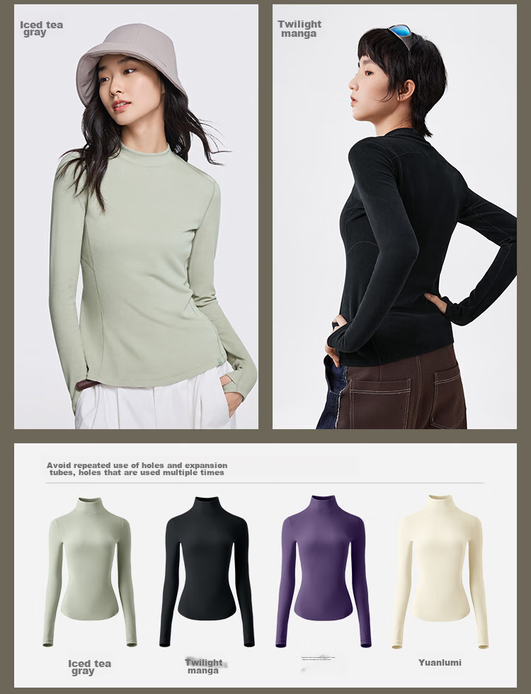 Beneunder Fleece Base Layer, Turtleneck, Autumn And Winter Warmth, Slim Fit, Elastic Inner Wear, Women's Top PM003 23