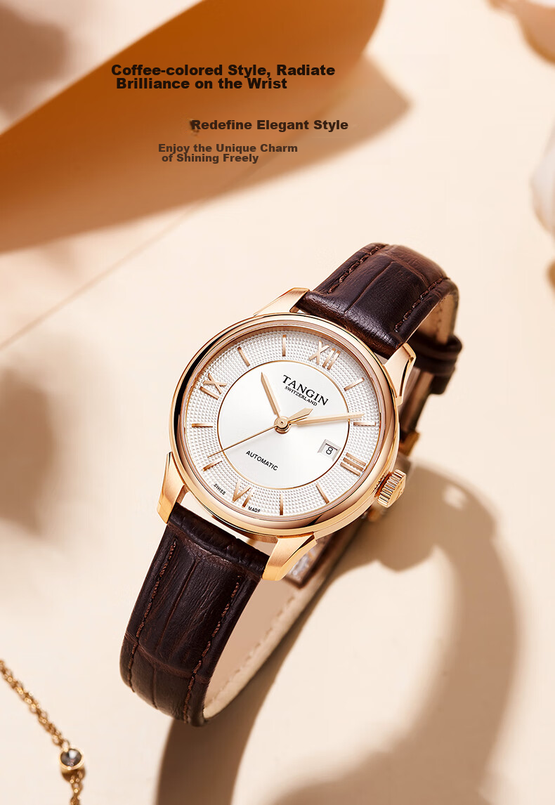 TANGIN Ladies' Watch, Fully Automatic Mechanical Women's Watch, Fashionable Diamond-Studded Elegant Timepiece, Birthday Gift for Wome 6