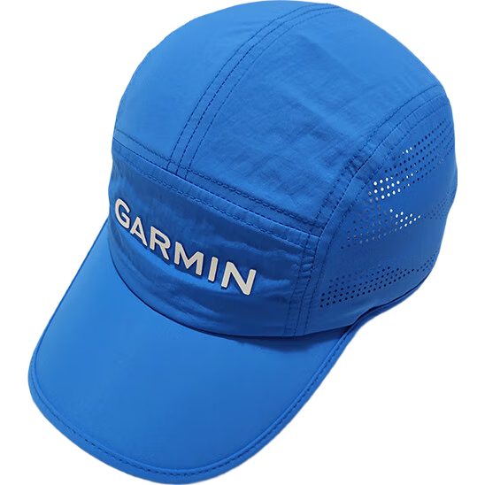 GARMIN Brand New Running Cap, All-Season Sun Protection, Face-Slimming Effect, Blue Color