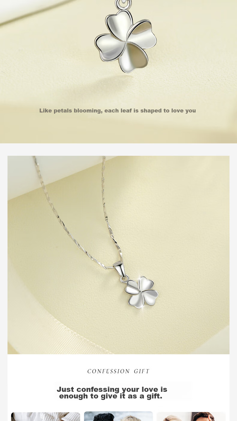 MANHE S999 Sterling Silver Four-Leaf Clover Necklace for Women, 2026 New Light Luxury High-End Birthday Gift for Girlfriend 6