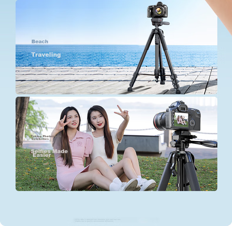 JIAHUACAI Tripod for Smartphones, Cameras, Mirrorless Cameras, DSLR, Sony, Canon Photography And Videography, Horizontal And Vertical Shooting Stabilization, Indoor Selfie, TikTok Live Streaming, Short Video, Outdoor Portable Stand 11
