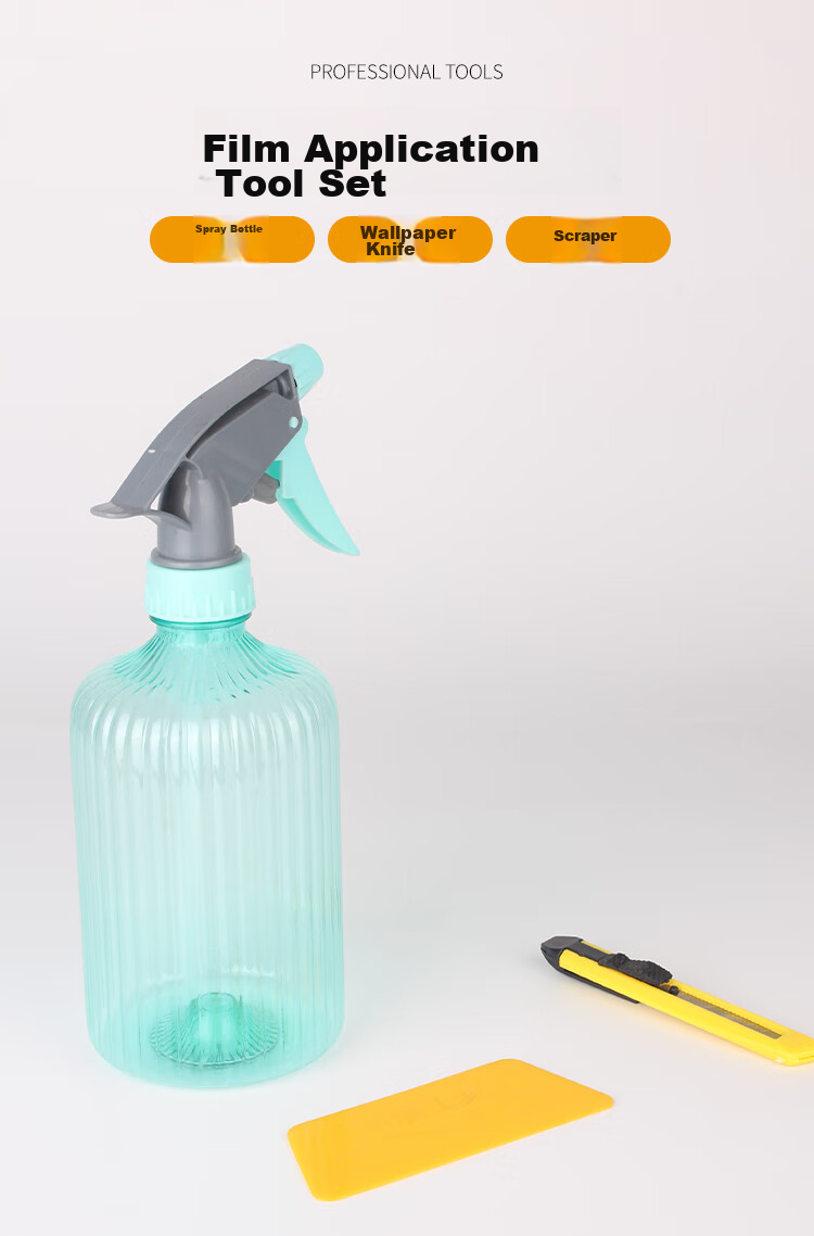 Qinghua Glass Film Application Tool Set: Spray Bottle, Squeegee, Utility Knife - Three-Piece Set 1