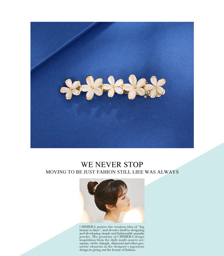 CHIMERA Elegant Hair Claw Clip with Flower And Shark Design, Luxurious Hair Clip for Back of Head, Bun Maker, Mid-Autumn Festival Gift for Wome 30