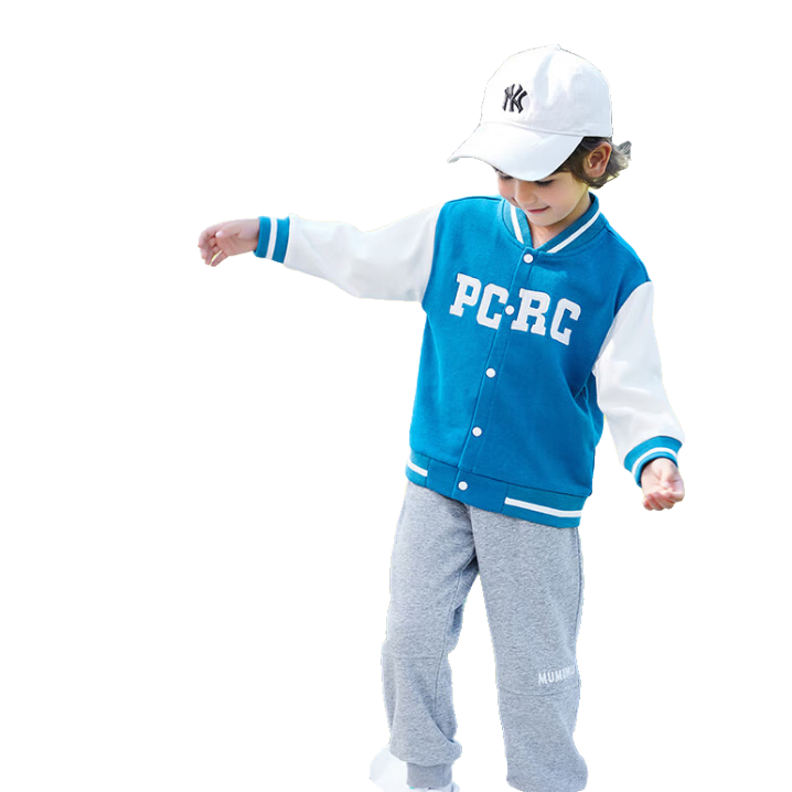 Minimumuwu Children's Jacket for Spring And Autumn, Boys And Girls Baseball Jacket, Sports Casual Outerwear, Planet (Blue), Size 100