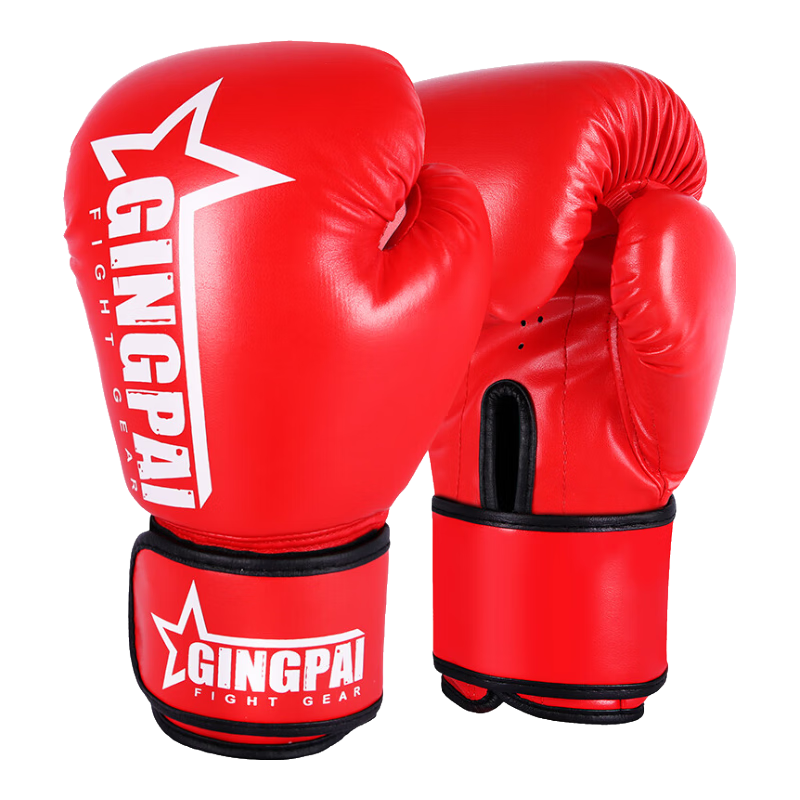 Jingpai Boxing Gloves for Adults And Children, Sanda Fighting Gloves for Men And Women, Breathable Practical Training Gloves for Punching Bag, Red, 6oz