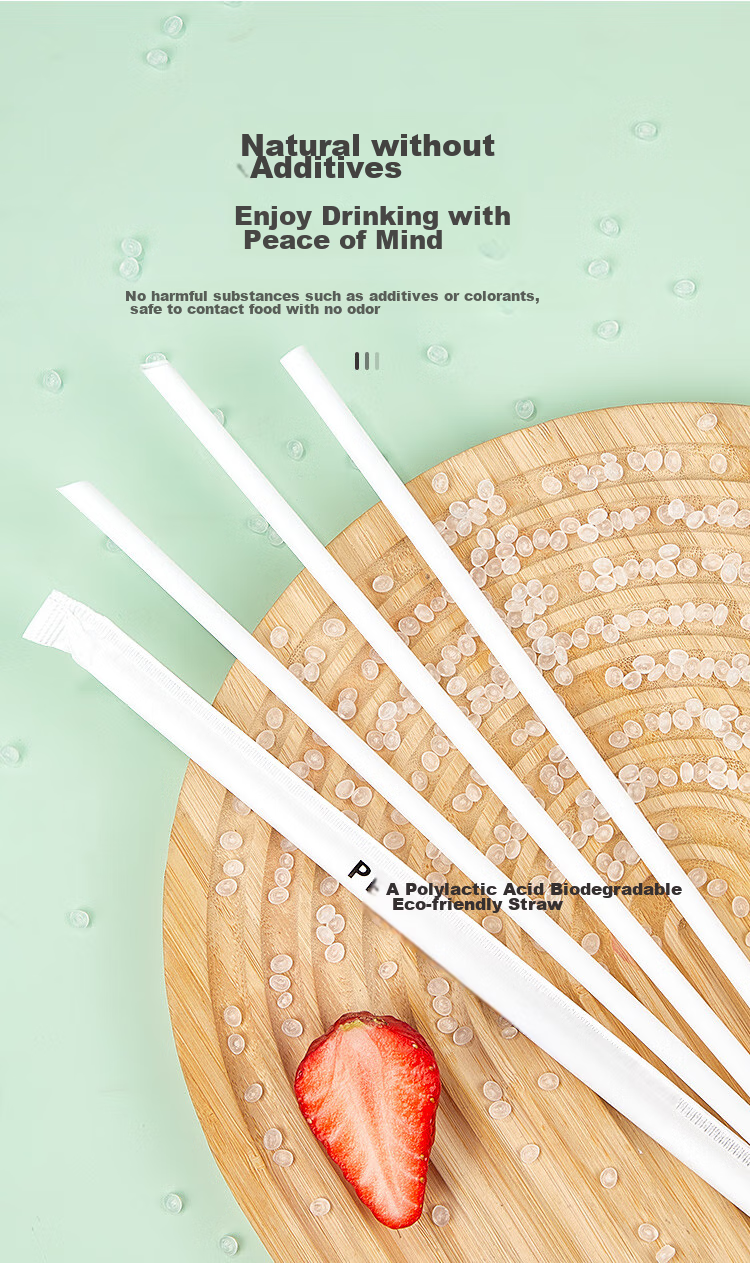 YOUAO Biodegradable PLA Straws, 100 Individually Wrapped, Heat-Resistant Straws for Juice, Drinks, And Bubble Tea 3