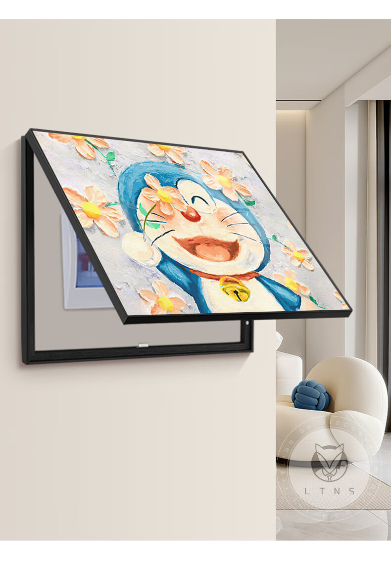 Long Time No See Cartoon Doraemon Electric Meter Box Decorative Painting Circuit Breaker Box Hanging Art Cover No Drilling Distribution Box Wall Art 5
