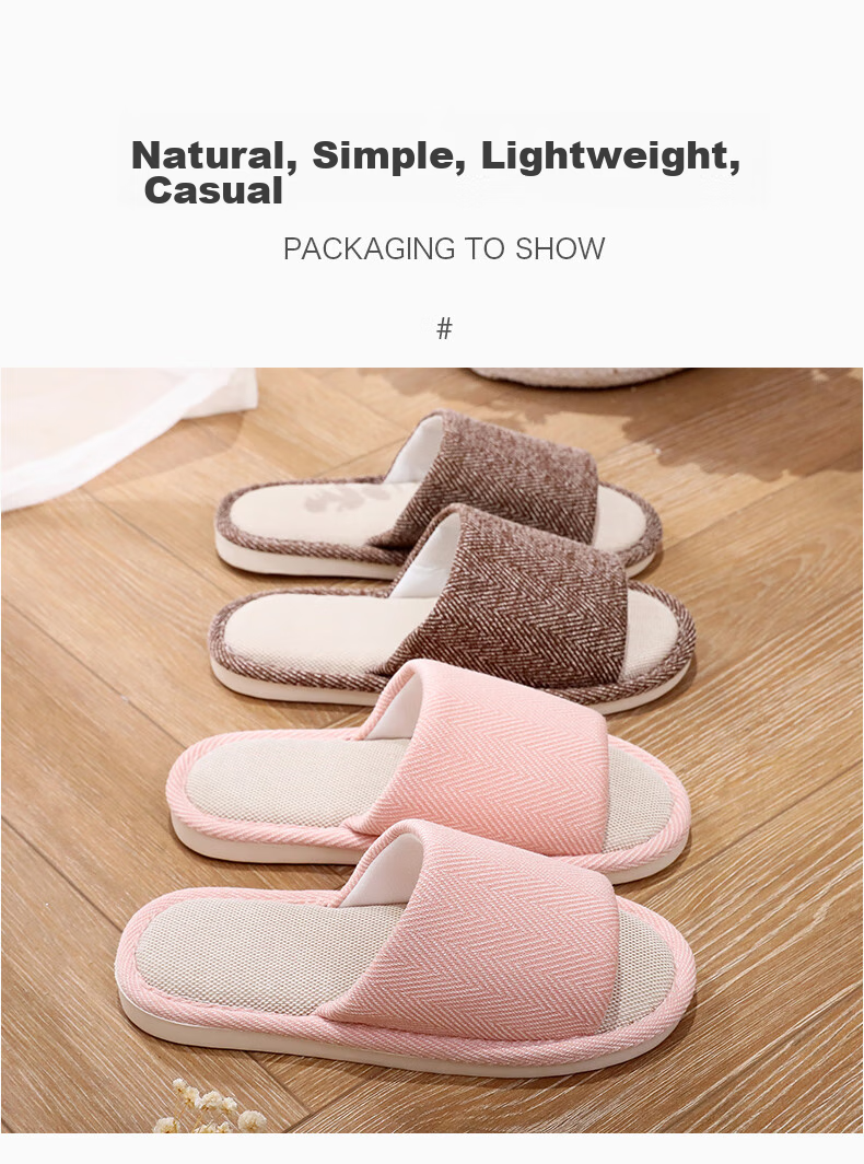 GUOLUOFEI Home Slippers for Men, Summer Indoor Cloth Linen Couple's All-Season Spring Autumn Floor Slippers, Gray-Green, Size 44-45 8